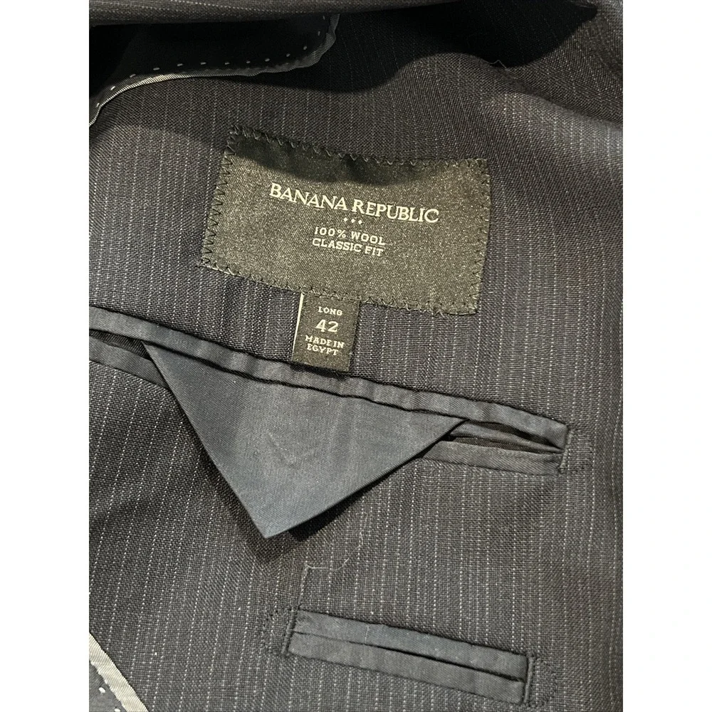 Banana Republic Mens 100% Wool classic fit Blazer  Jacket 42L Men Button Suits